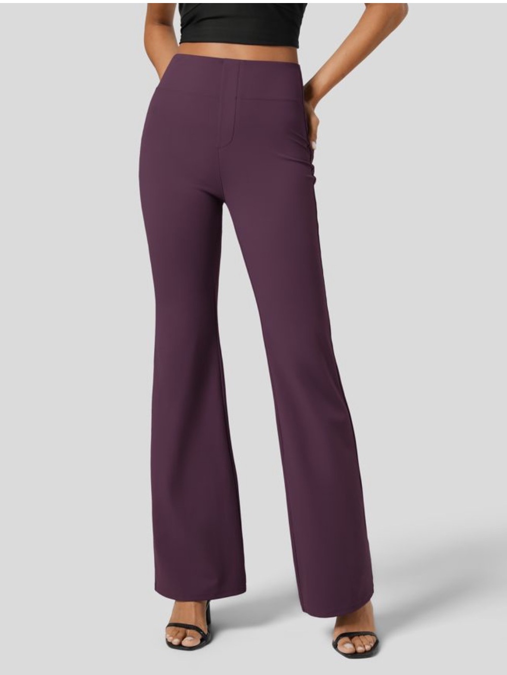 Halara Flex High Waisted Back Side Pocket Slight Flare Work Pants Sz Lg Tall
